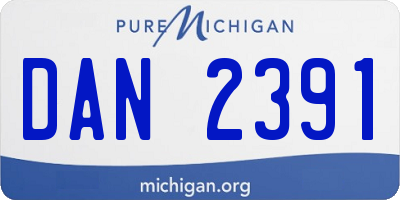 MI license plate DAN2391