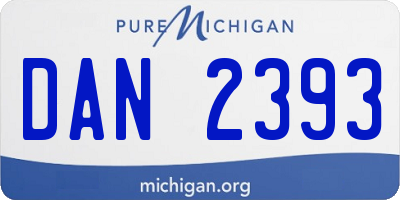 MI license plate DAN2393