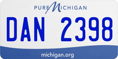 MI license plate DAN2398