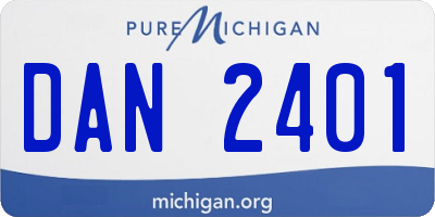 MI license plate DAN2401