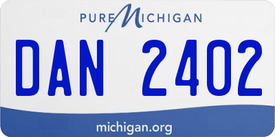 MI license plate DAN2402