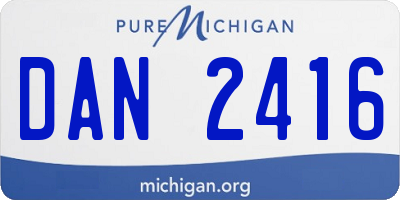 MI license plate DAN2416