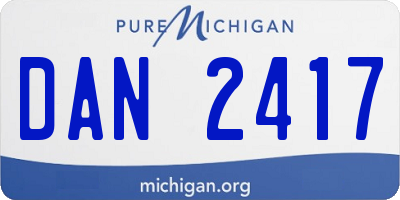 MI license plate DAN2417