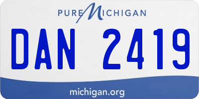 MI license plate DAN2419