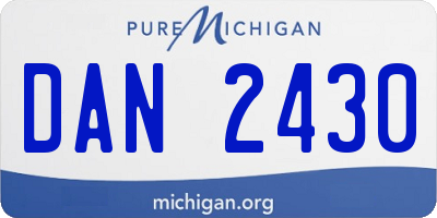 MI license plate DAN2430