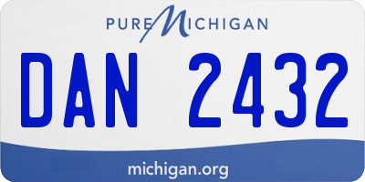 MI license plate DAN2432