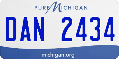 MI license plate DAN2434