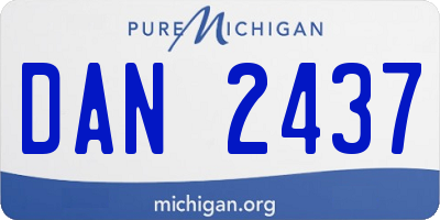 MI license plate DAN2437