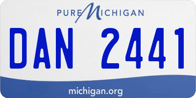 MI license plate DAN2441