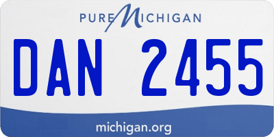 MI license plate DAN2455