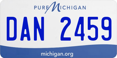 MI license plate DAN2459