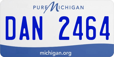 MI license plate DAN2464