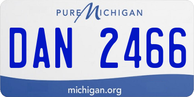 MI license plate DAN2466