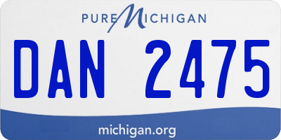 MI license plate DAN2475