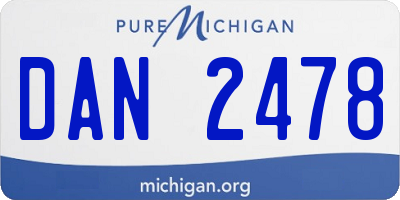 MI license plate DAN2478