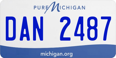 MI license plate DAN2487