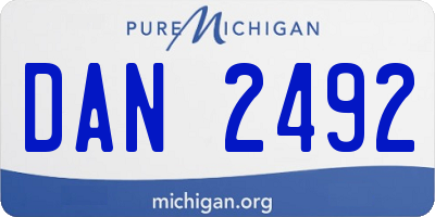 MI license plate DAN2492
