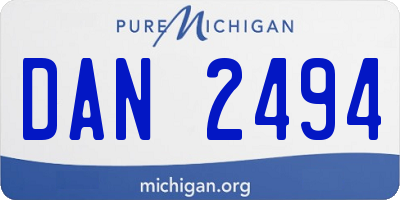 MI license plate DAN2494