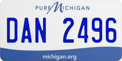MI license plate DAN2496