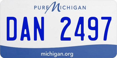 MI license plate DAN2497