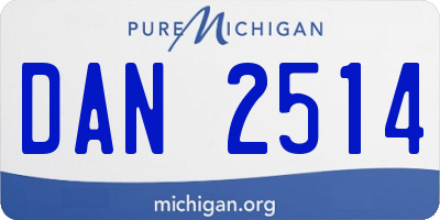 MI license plate DAN2514
