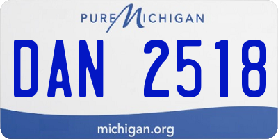 MI license plate DAN2518