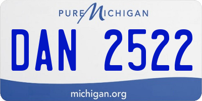 MI license plate DAN2522