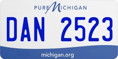 MI license plate DAN2523