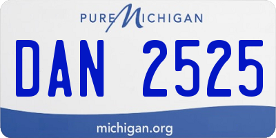 MI license plate DAN2525