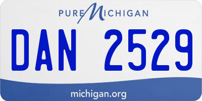 MI license plate DAN2529