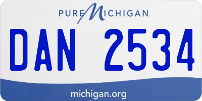 MI license plate DAN2534