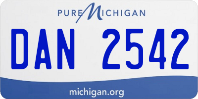 MI license plate DAN2542