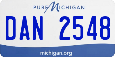 MI license plate DAN2548