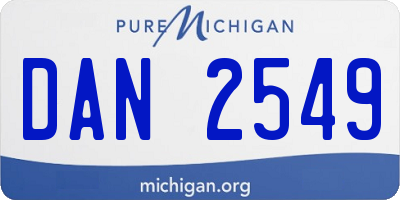 MI license plate DAN2549