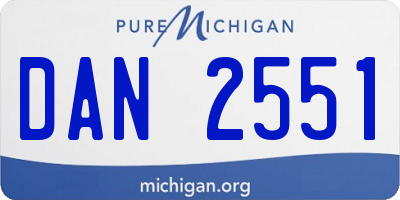 MI license plate DAN2551