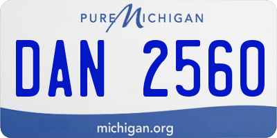 MI license plate DAN2560