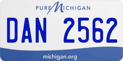 MI license plate DAN2562