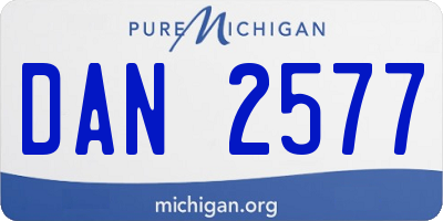 MI license plate DAN2577