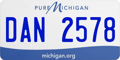 MI license plate DAN2578