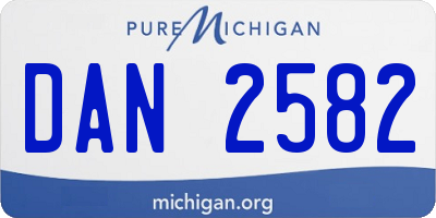 MI license plate DAN2582