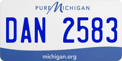MI license plate DAN2583