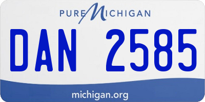 MI license plate DAN2585