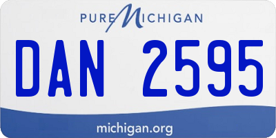 MI license plate DAN2595