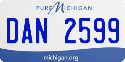 MI license plate DAN2599