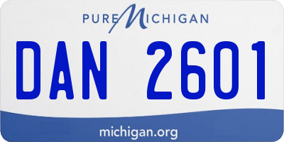MI license plate DAN2601