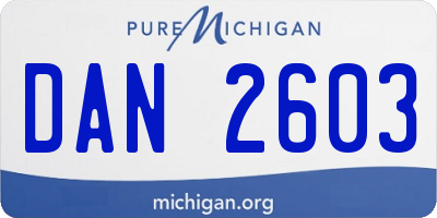 MI license plate DAN2603