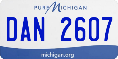MI license plate DAN2607