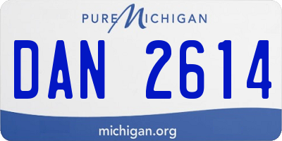 MI license plate DAN2614
