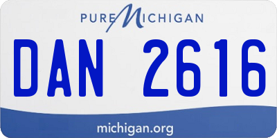 MI license plate DAN2616