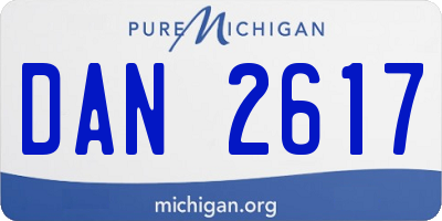 MI license plate DAN2617